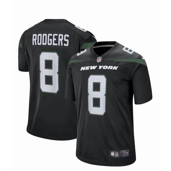Nike Other - NWT Aaron Rodgers QB New York Jets NFL Nike Game Jersey Gotham Black #8; XXL W11